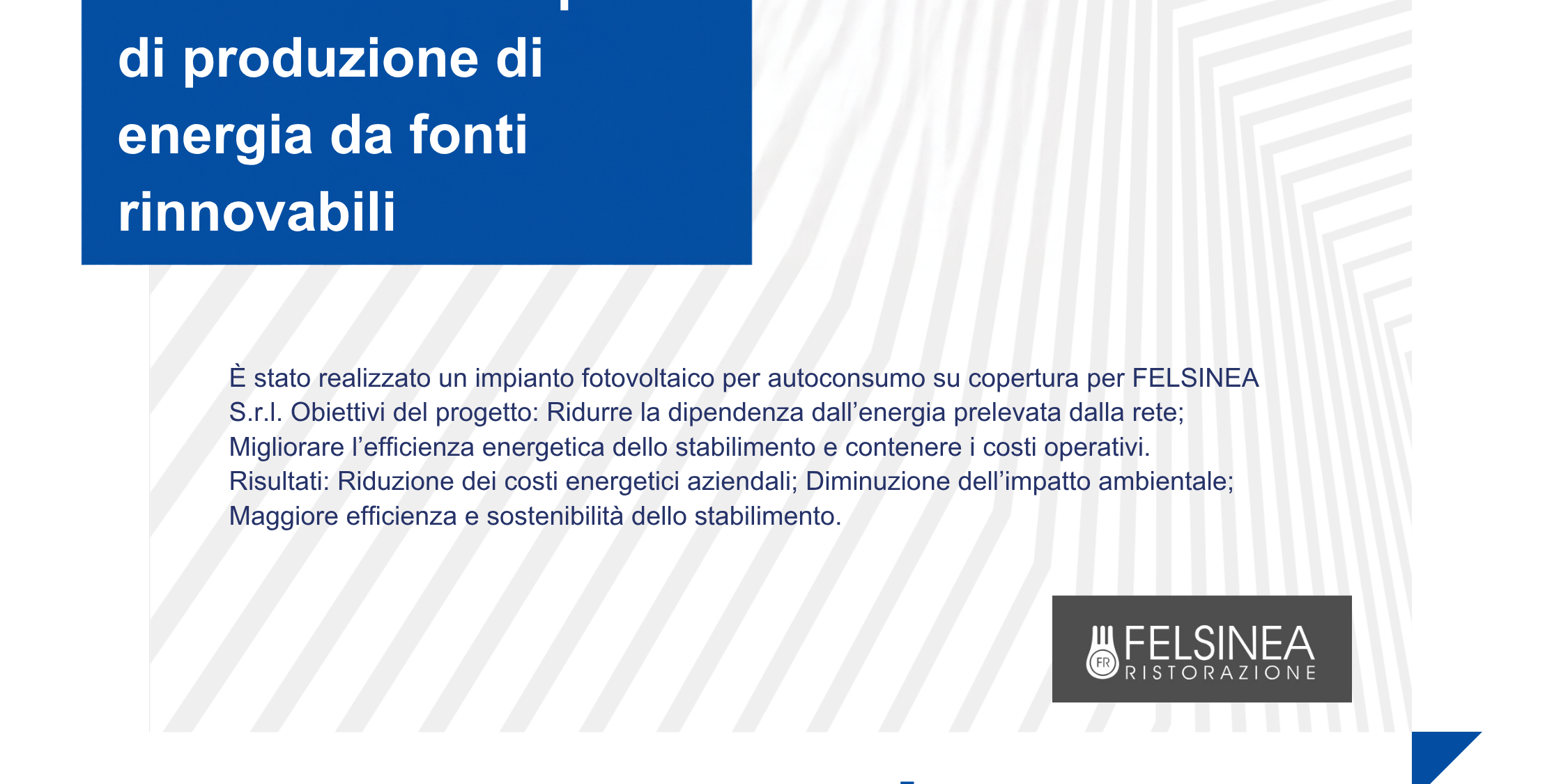 Nuovo impianto fotovoltaico Nuovo impianto fotovoltaico